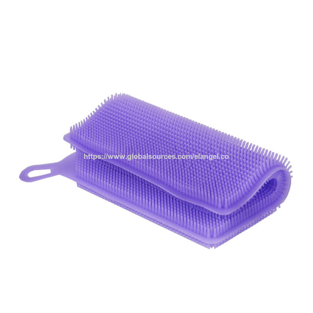 Éponge Multifonction Antibactérienne avec Douces Soies en Silicone, Chiffon à Vaisselle, Brosse de Nettoyage pour Cuisine