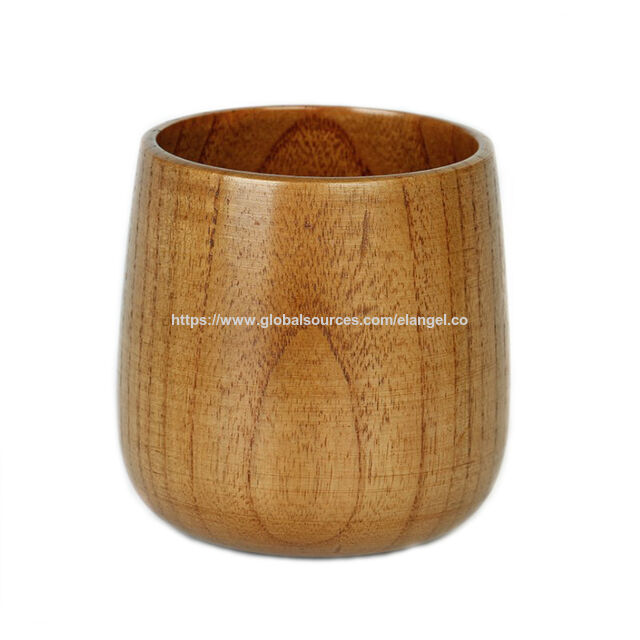 Taza de madera de haya personalizada y ecológica para té con leche y café, resistente al calor, vaso de madera para cerveza y vino con asa