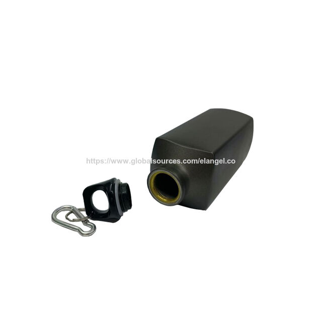 Werbeaktion BPA-freie rechteckige Aluminium-Sportwasserflasche 600ml Outdoor-Trinkbecher mit Karabiner
