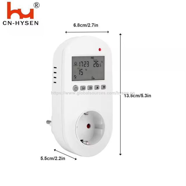 Termostato WiFi Programable con Enchufe, Controlador Digital de Temperatura, Termostato Inteligente con TUYA