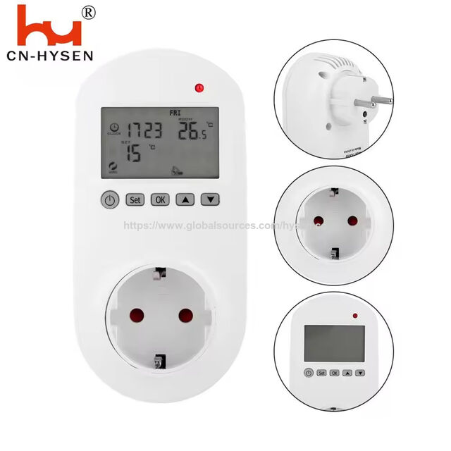 Termostato WiFi Programable con Enchufe, Controlador Digital de Temperatura, Termostato Inteligente con TUYA