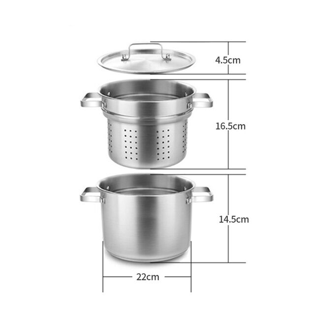 Pots à pâtes en gros Pot en acier inoxydable épaissi Multi-usage pour blanchir les pâtes, frire, riz, soupe, Batterie de cuisine universelle