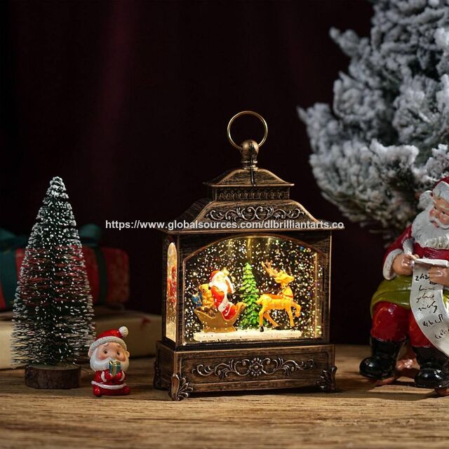 Farol LED Navideño con Movimiento y Brillo de Reno de Santa Claus al por Mayor - Decoración Festiva Navideña para Mesa con Luz LED