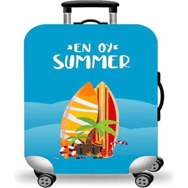Funda de Equipaje de Viaje Lavable Premium (Estampado de Playa, Tamaño S para Equipaje de 18-20 Pulgadas) - Protector de Equipaje Resistente a Arañazos
