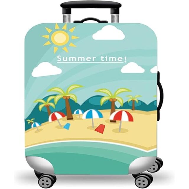 Funda de Equipaje de Viaje Lavable Premium (Estampado de Playa, Tamaño S para Equipaje de 18-20 Pulgadas) - Protector de Equipaje Resistente a Arañazos