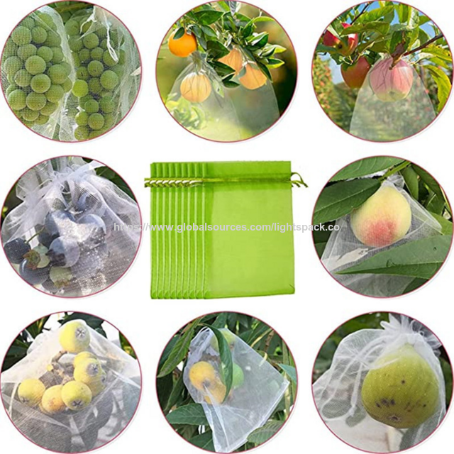 Bolsas de Protección de Frutas Personalizadas, Bolsas de Malla con Cordón de Ajuste de Organza para Árboles Frutales, Bolsa de Cubierta de Malla para Plantas Frutales para Protección