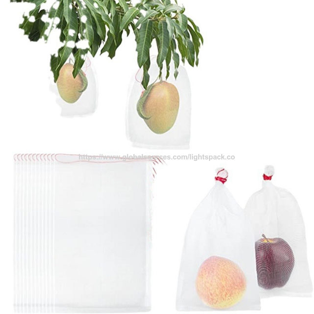 Bolsas de Protección de Frutas Personalizadas, Bolsas de Malla con Cordón de Ajuste de Organza para Árboles Frutales, Bolsa de Cubierta de Malla para Plantas Frutales para Protección