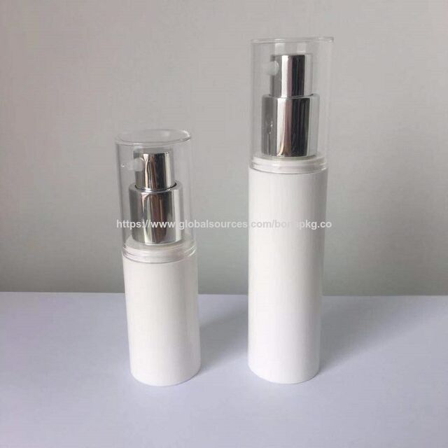 15 ml 30 ml PP Airless-Flasche mit Aluminium-Pumpenkopf für Essenz-Flaschenverpackung