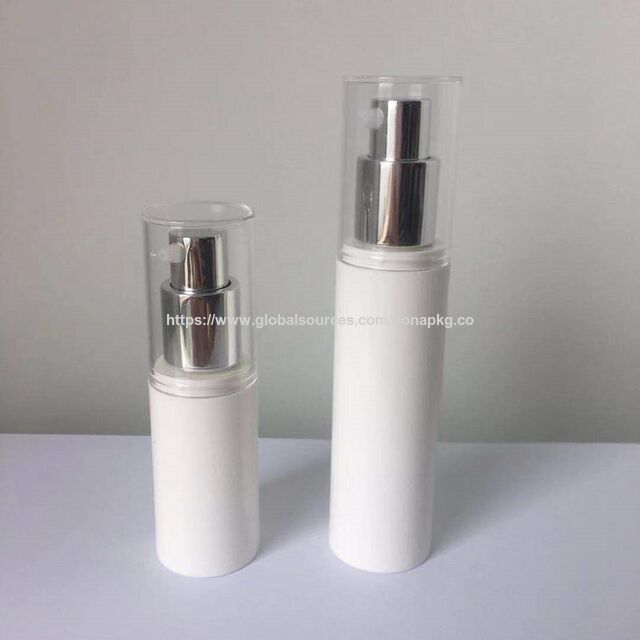 15 ml 30 ml PP Airless-Flasche mit Aluminium-Pumpenkopf für Essenz-Flaschenverpackung