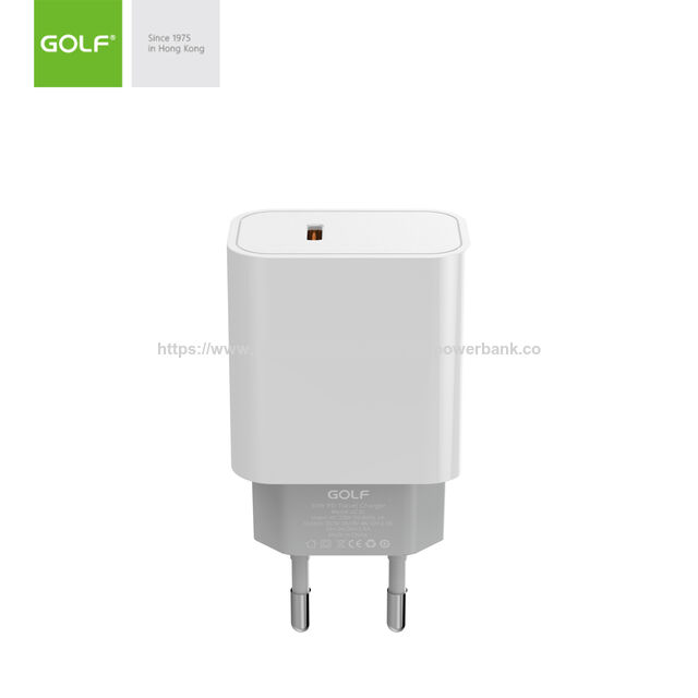 GOLF Carregador de Parede com Logotipo Personalizado, Porta Tipo C, Carregamento Rápido PD 30W, Adaptador de Carregamento para Celular