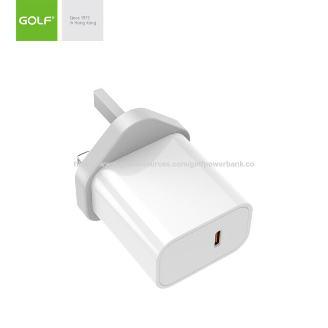 GOLF Carregador de Parede com Logotipo Personalizado, Porta Tipo C, Carregamento Rápido PD 30W, Adaptador de Carregamento para Celular
