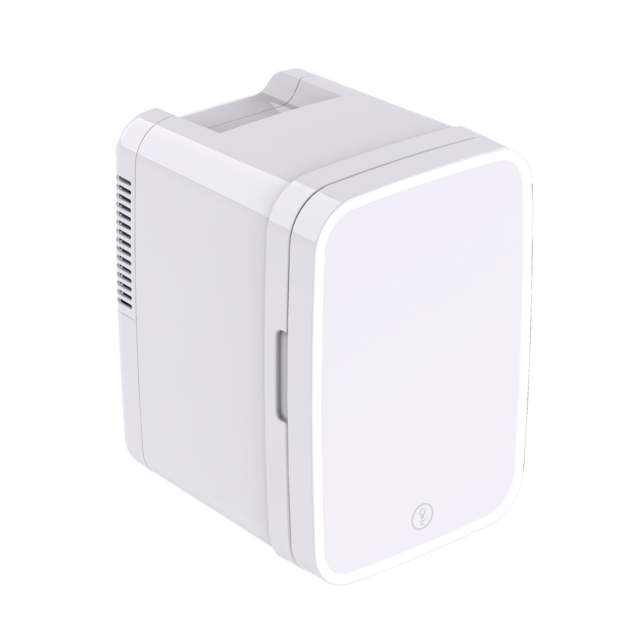 Mini Frigorífico Espelho 4L, Frigorífico de Beleza para Maquilhagem e Cuidados com a Pele, Frigorífico de Beleza de Aquecimento e Arrefecimento AC/DC, Mini Frigorífico para Carro com Luz