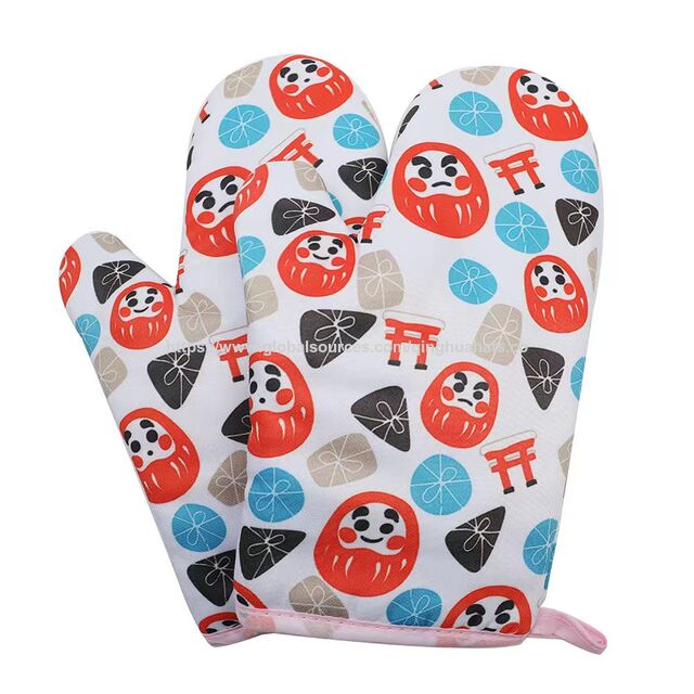 Guantes de Cocina con Logo Personalizado Resistentes al Calor para Sublimación, Juegos de Manoplas para Horno de Cocina Occidental, Guantes de Algodón para Chef
