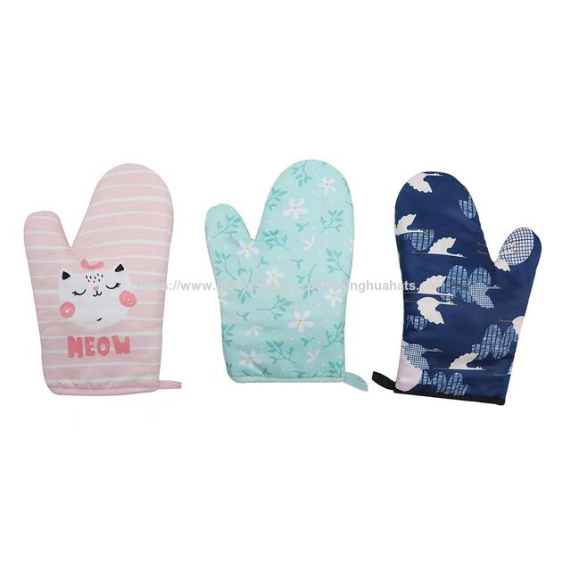 Guantes de Cocina con Logo Personalizado Resistentes al Calor para Sublimación, Juegos de Manoplas para Horno de Cocina Occidental, Guantes de Algodón para Chef