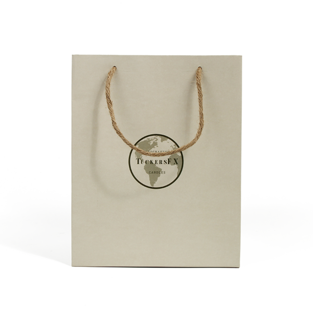 Bolsa de Papel para Compras de Regalo Ecológica Verde con Logotipo de Marca de Impresión Personalizada