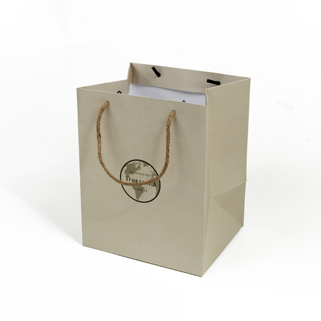 Bolsa de Papel para Compras de Regalo Ecológica Verde con Logotipo de Marca de Impresión Personalizada