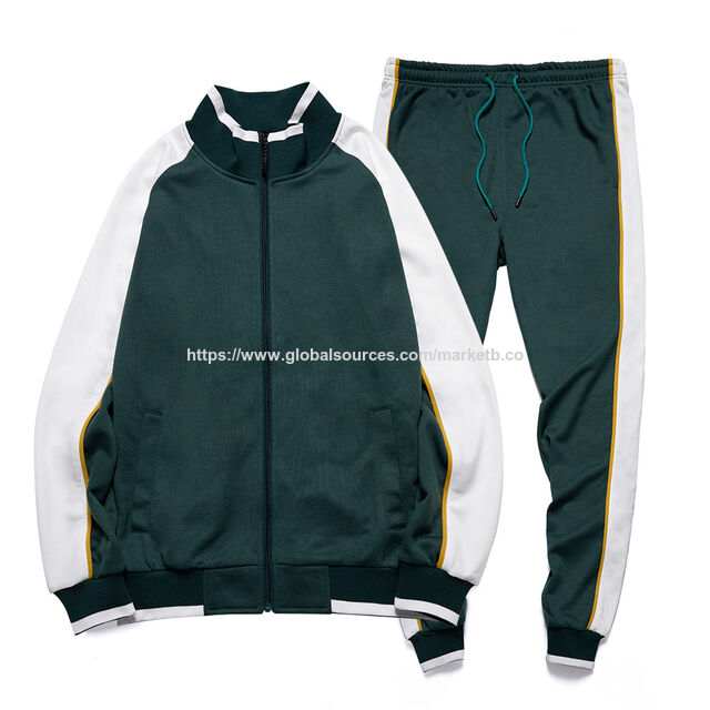 Conjunto Deportivo para Hombre Marca Sporting, Chándal Casual de Otoño, Chaquetas Deportivas con Capucha y Pantalones, Conjunto de Moda con Cremallera y Color en Contraste