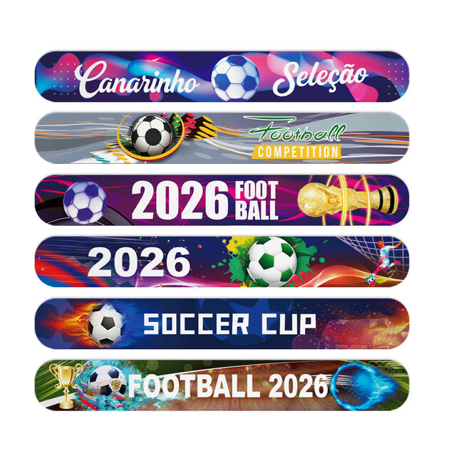 Bracelet Claque Coupe du Monde 2026 Thème Football Bracelet à Pression en PVC pour Fête de Fans et Promotion