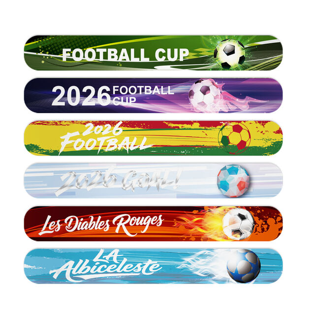 Bracelet Claque Coupe du Monde 2026 Thème Football Bracelet à Pression en PVC pour Fête de Fans et Promotion