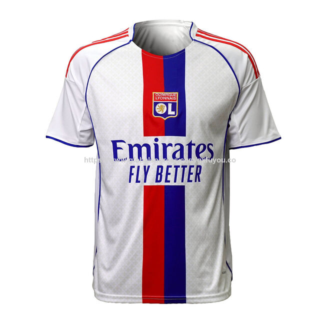 Maillot de football domicile Olympique Lyonnais 25-26 pour les supporters, haute qualité thaïlandaise, blanc. OEM ODM