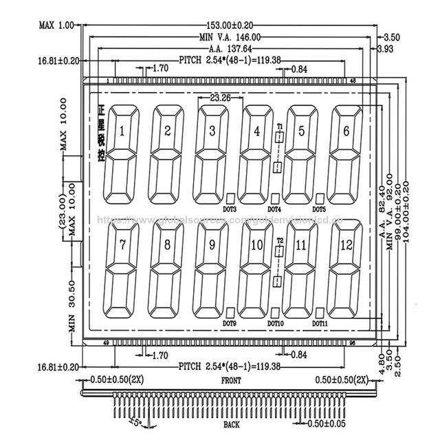 Hersteller Kundenspezifisches Segment TN Positiv LCD Display Bildschirm Hintergrundbeleuchtung LCD Monitor für Zapfsäule