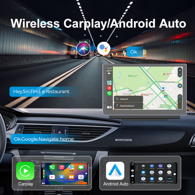 Maustor Terbaru 7 Inci IPS Layar Sentuh Portable Car DVD Player Wireless Carplay Android Auto Dengan Fungsi Kartu BT/FM/TF
