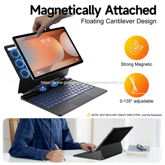 Housse de Clavier Flottante Multi-Angle avec Trackpad Haute Fréquence et Mode Dex pour Samsung Tab S10+ S9FE+ S9+ S8+ S7FE S7+