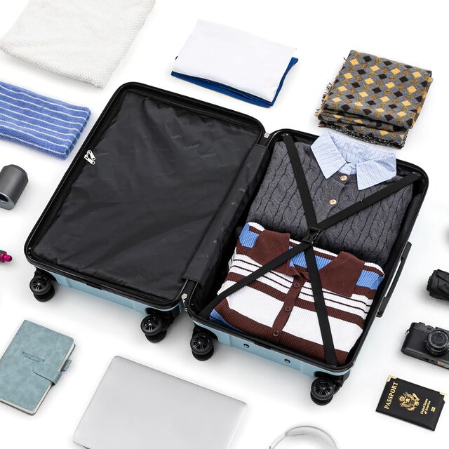 5-teiliges Koffer-Set mit Rollen, Hartschalen-Koffer-Set aus PP mit Spinner-Rädern, strapazierfähiges Reisegepäck