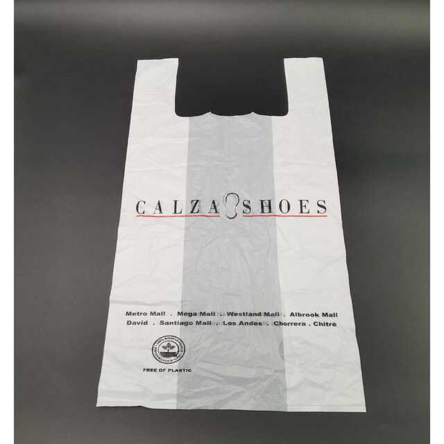 Muestra Gratuita Bolsa de Asa Camiseta 100% Biodegradable para Compras, Material de Almidón de Maíz PBAT PLA