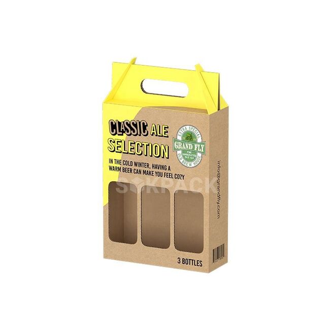 Kardus Karton Bergelombang Ramah Lingkungan Kustom untuk Kemasan 6 Botol Bir & Kaleng Minuman