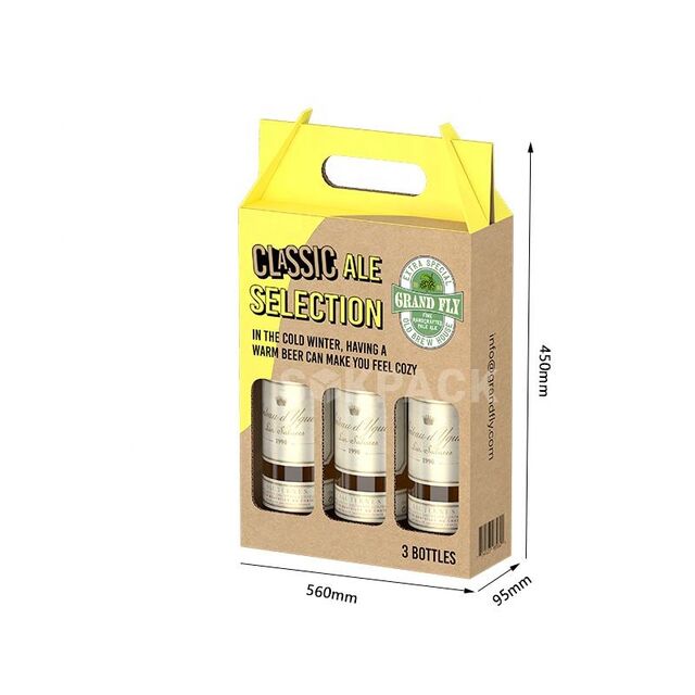 Kardus Karton Bergelombang Ramah Lingkungan Kustom untuk Kemasan 6 Botol Bir & Kaleng Minuman