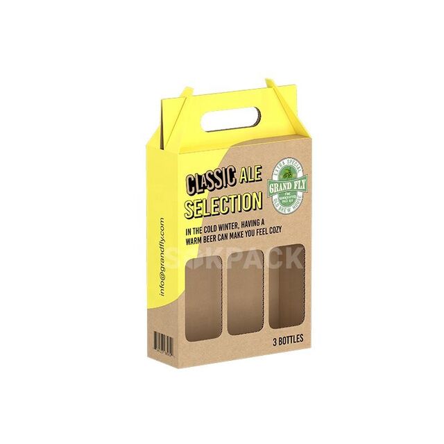 Kardus Karton Bergelombang Ramah Lingkungan Kustom untuk Kemasan 6 Botol Bir & Kaleng Minuman