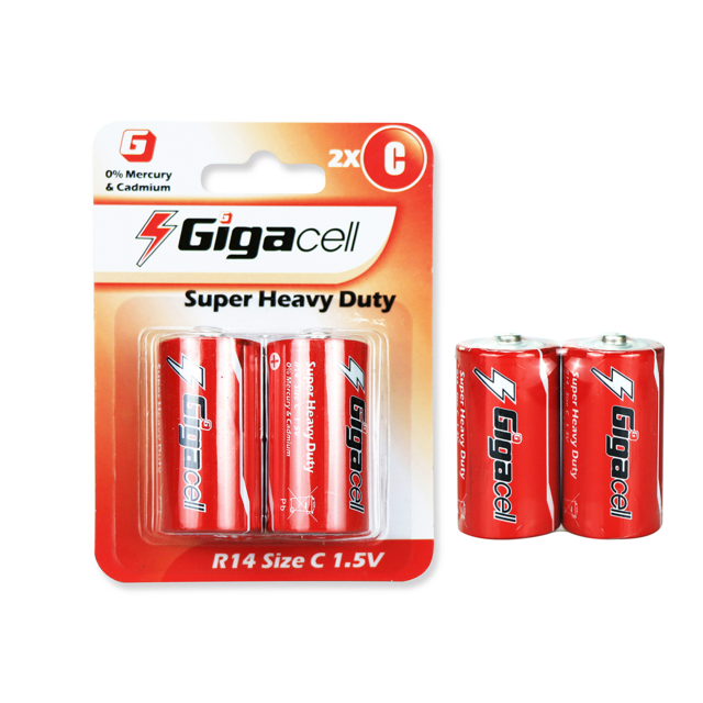 Primary batteries Carbon zinc C size R14 with Aluminum jacket 1.5V Super Heavy-Duty Battery for Portable Radios