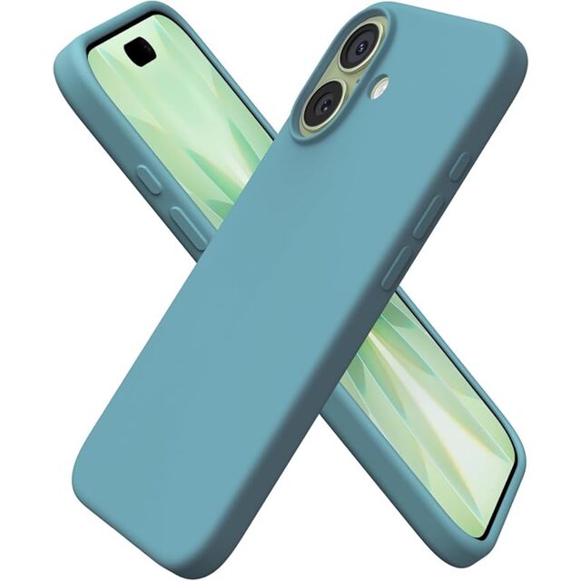 Coque Ultra-Fine en Silicone Liquide pour iPhone 17 (6.3") - Protection Intégrale 3 Couches, Housse en Caoutchouc Gel Souple, Vert Matcha