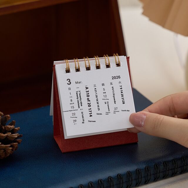 Calendário de Mesa Personalizado de 365 Dias, 12 Meses, Calendário de Mesa 2026 Personalizado, Calendário do Advento de Natal com Conjunto de Caixa de Presente
