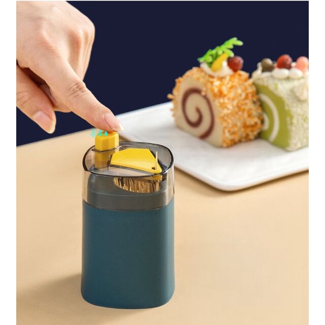 Kreativer Zahnstocher-Halter im Großhandel, automatischer Pop-up-Zahnstocher-Spender, tragbares Zahnstocher-Glas zum Drücken für das Wohnzimmer zu Hause