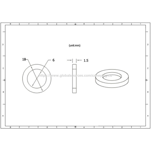 Arandela de Goma Redonda 18*6*1.5, Almohadilla Circular de Nylon para Sellado y Aislamiento, Almohadilla Plástica Ul94-V3