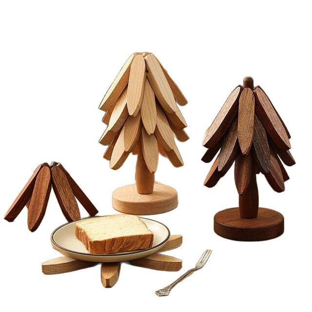 Base Aislante de Calor de Madera Maciza - Uso Doméstico Creativo - Protector de Ollas Anti-quemaduras - Base para Tazas - Artículo Decorativo de Madera