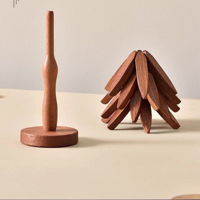 Base Aislante de Calor de Madera Maciza - Uso Doméstico Creativo - Protector de Ollas Anti-quemaduras - Base para Tazas - Artículo Decorativo de Madera
