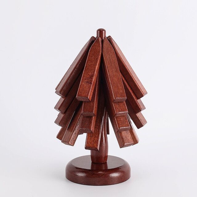 Base Aislante de Calor de Madera Maciza - Uso Doméstico Creativo - Protector de Ollas Anti-quemaduras - Base para Tazas - Artículo Decorativo de Madera