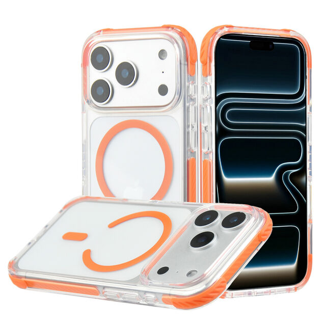 Carcasa Magnética Antiamarilleo, Robusta, Antigolpes y Transparente para Teléfono 17 Pro Max, PC, TPU, TPE, ¡Oferta Especial 2026!