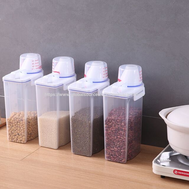 Armazenamento e Recipientes Multifuncionais para Alimentos - Recipientes Herméticos para Alimentos Secos para Cozinha, Organização Transparente de Despensa
