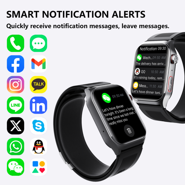 MU-F520 Air Pump Blood Pressure Smart Watch with Heart Rate Monitoring, Sleep Tracking, Voice Broadcast, SOS & Fall Detection