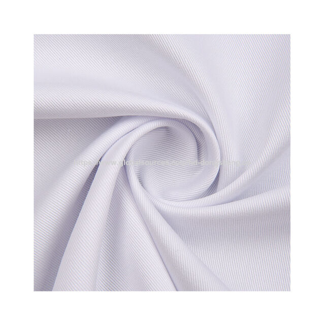Tejido popelín blanco CVC60 de algodón, alta elasticidad, fácil cuidado, alta solidez del color, para camisas y ropa casual