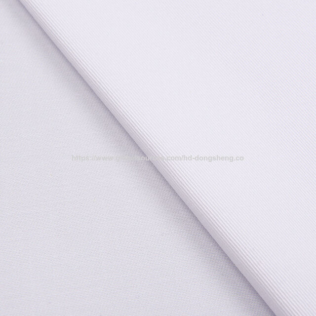 Tejido popelín blanco CVC60 de algodón, alta elasticidad, fácil cuidado, alta solidez del color, para camisas y ropa casual