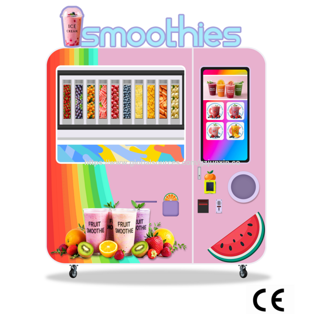 Eco-friendly Commercial Smoothie Vending Machine Automatic One-Click Cleaning Multifunction Stainless Steel 304 Grade