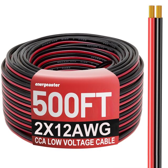 Kabel Ekstensi Aluminium Berpelapis Tembaga Fleksibel/Tegangan Rendah/PVC 12 AWG untuk Speaker, Strip LED, Otomotif 12V/24V DC