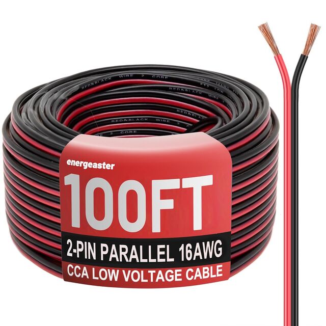 Kabel Ekstensi Aluminium Berpelapis Tembaga Fleksibel/Tegangan Rendah/PVC 12 AWG untuk Speaker, Strip LED, Otomotif 12V/24V DC