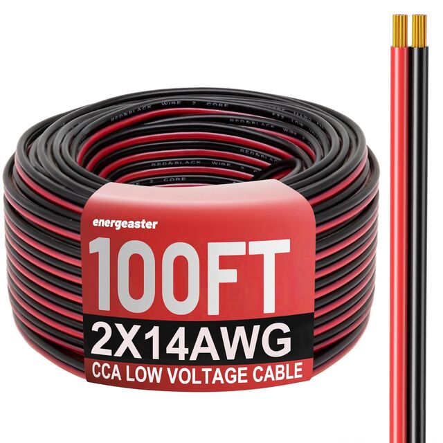 Kabel Ekstensi Aluminium Berpelapis Tembaga Fleksibel/Tegangan Rendah/PVC 12 AWG untuk Speaker, Strip LED, Otomotif 12V/24V DC
