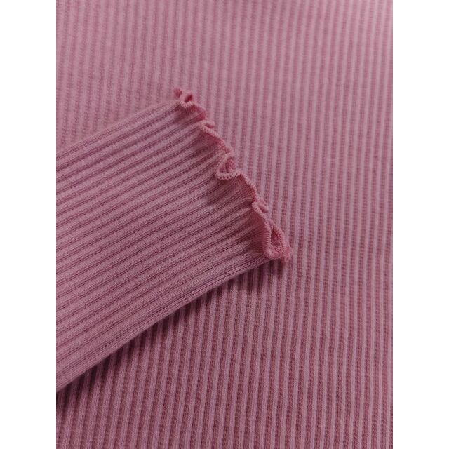 Langarmshirt für Mädchen, Rippstrick 95% Baumwolle 5% Elastan